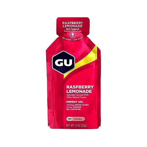 GU Energy Original Sports Nutrition Energy Gel, 24-Count, Raspberry Lemonade