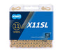 KMC X11SL 11 Speed Chain, Ti-Ni Gold, 118 Link