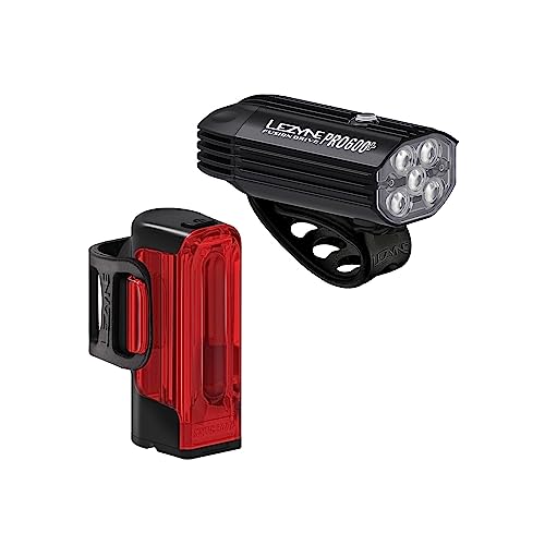 Lezyne Fusion Drive 500+ and Zecto Drive 200+ Bicycle Light Set, Front and Rear Pair, 500/200 Lumen, White/Red LED, Road, Mountain, Gravel Bike, USB-C Rechargeable