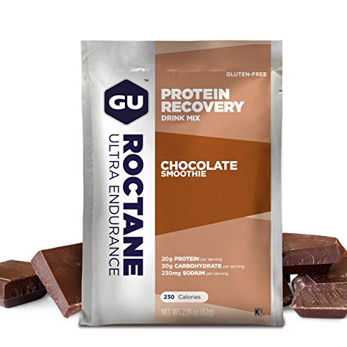 GU Energy Roctane Ultra Endurance Protein Recovery Drink Mix, 10 Single-Serving Packets, Chocolate Smoothie