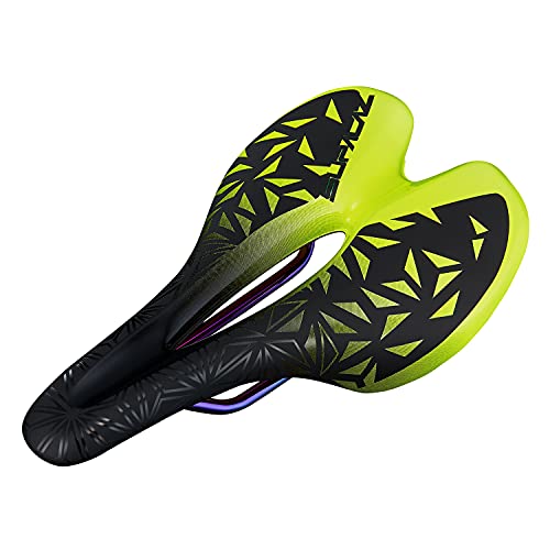 Supacaz Ignite Saddle CarbonBase/TitaniumRail – Neon Yellow 155mm