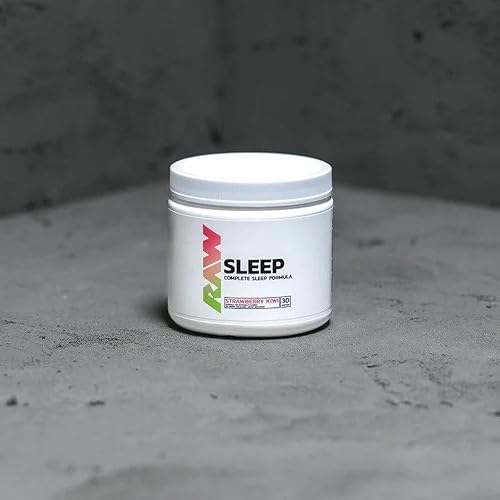 RAW Natural Sleep Aid Supplement - Relaxation Enhancer & Mood Support with Melatonin, Magnesium, Zinc, L-Tryptophan & Lemon Balm Extract to Relax & Calm The Mind & Body - 30 Servings, Strawberry Kiwi