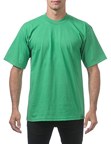 Pro Club Men's Heavyweight Cotton Short Sleeve Crew Neck T-Shirt, Kelly Green, 2X-Large