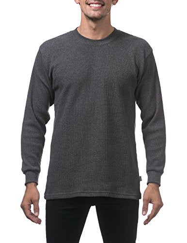 Pro Club Men's Heavyweight Cotton Long Sleeve Thermal Top, X-Large, Charcoal