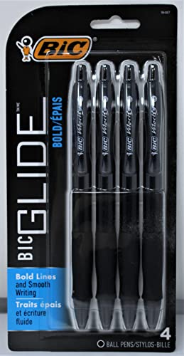 Bic Vlgbp41-Blk Black Velocity Bold Ball Pen 4 Count