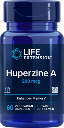 Life Extension Huperzine A 200 mcg – Promotes Memory Health – Gluten-Free – Non-GMO – Vegetarian – 60 Vegetarian Capsules