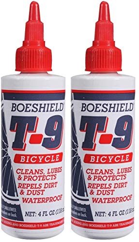 Boeshield T-9 Bicycle Chain Waterproof Lubricant and Rust Protection, 4 oz Liquid, Original Version (122183) (1, Тwo Рack)