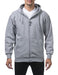 Pro Club Men's Heavyweight Full Zip Fleece Hoodie, Heather Gray, Large