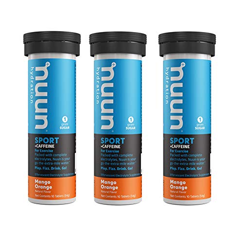 Nuun Sport + Caffeine: Mango Orange Electrolyte Tablets (3 Tubes of 10 Tabs)33