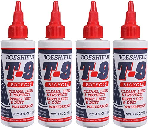 Boeshield T-9 Bicycle Chain Waterproof Lubricant and Rust Protection, 4 oz Liquid, Original Version (122183) (1, Fоur Paсk)