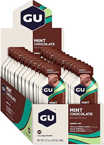 GU Energy Original Sports Nutrition Energy Gel, 24-Count, Mint Chocolate