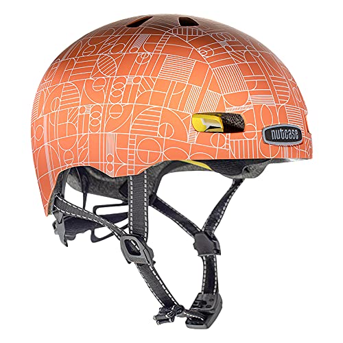 Nutcase, Street, Adult Bike and Skate Helmet with MIPS Protection System for Road Cycling and Commuting, Bahaus Reflective Print MIPS, Large