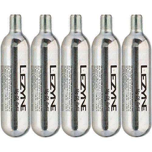 Lezyne Threaded CO2 Cartridges (Silver) (5 Pack) (16g)