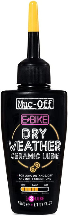 Muc-Off eBike Dry Chain Lube, 1.7 fl oz - Bike Lube, Bike Chain Oil, Chain Wax for Dry Weather Conditions - Bike Lubricant for Electric Bikes