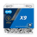 KMC Bike Chain X9, High Performance Bicycle Chain, Unbeatable Durability & Easy Mounting with X-Bridge Outer Plate, Shifting Performance Bicycle Chain, 9-Speed Bike Chain, 1/2" X 11/128" - 114 Links