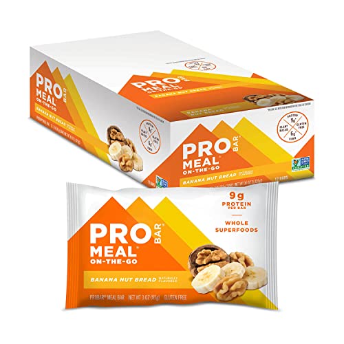 PROBAR - Meal Bar, Banana Nut Bread, Non-GMO, Gluten-Free, Healthy, Plant-Based Whole Food Ingredients, Natural Energy, 3 Ounce (Pack of 12)