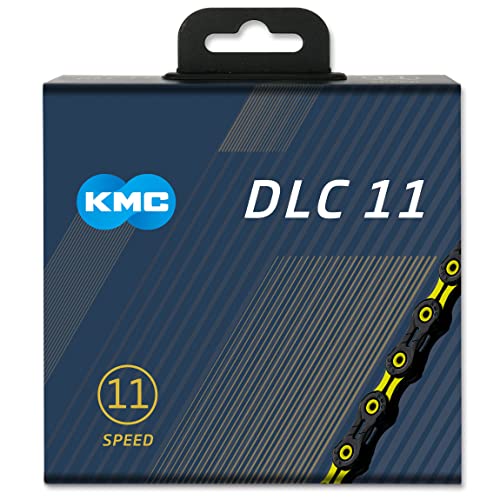 KMC Unisex's DLC 11 Chain, Black/Yellow, 1/2” x 11/128”