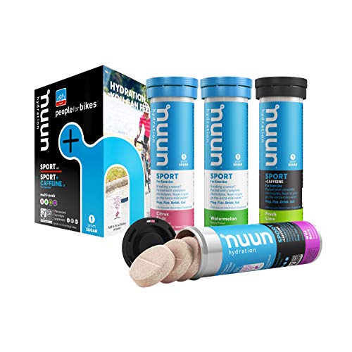 Nuun Hydration Tablets: People for Bikes Mixed Pack Box of 4 Tubes