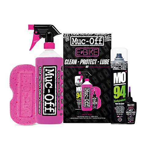 Muc-Off eBike Clean, Protect & Lube Kit - Bike Cleaning Kit, Bike Maintenance Kit for Electric Bikes - Includes Bike Wash and Bike Chain Lube