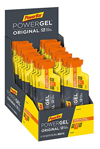 PowerBar PowerGel Original | 41g Pouch x 24 Gels | Endurance Energy C2MAX for Exercise, Tropical Fruit