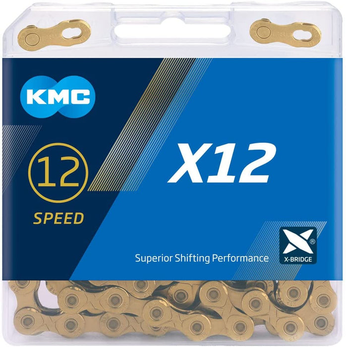 KMC Unisex's X12 Ti-n Chain, Gold, 1/2” x 11/128”