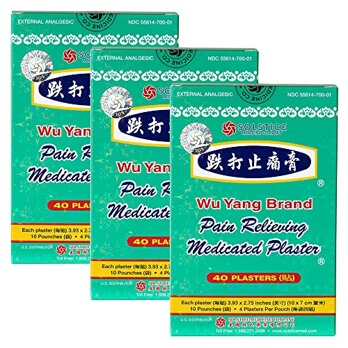 WU YANG BRAND Pain Relieving Medicated Plasters (40 Patches per Box) (3 Boxes)