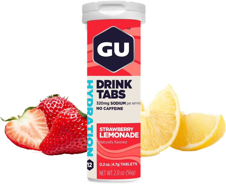 GU Energy Hydration Electrolyte Drink Tablets, Enhanced Endurance Sports Drink for Running, Cycling, Triathlon, 8-Count (96 Servings), Strawberry Lemonade