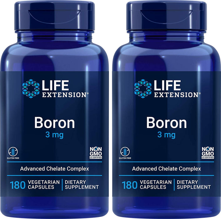 Life Extension Boron 3 mg |180 Caps | Pack of 2