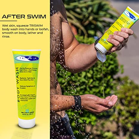 TRISWIM Chlorine Removal Body Wash | After Swim Care | Moisturising Chlorine Body Soap For Swimmers And Athletes