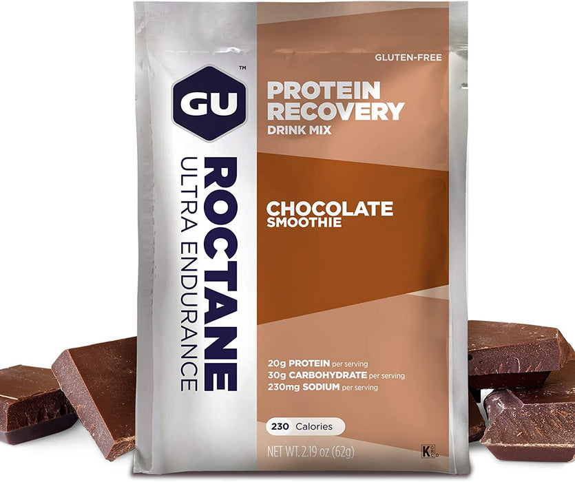 GU Energy Roctane Ultra Endurance Protein Recovery Drink Mix, 10 Single-Serving Packets, Chocolate Smoothie