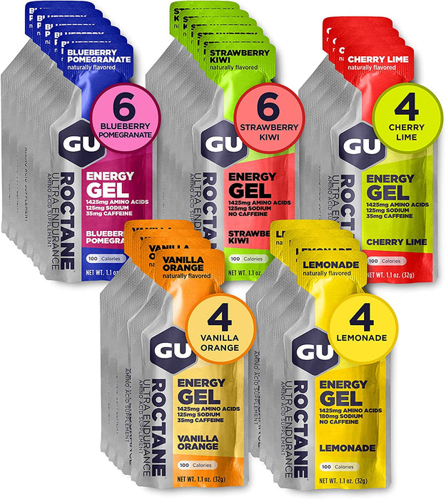 GU Energy Roctane Ultra Endurance Energy Gel, Assorted Flavors (24 Packets)