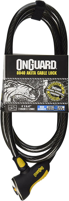 OnGuard Straight Akita Key Cable Lock 6' Lock